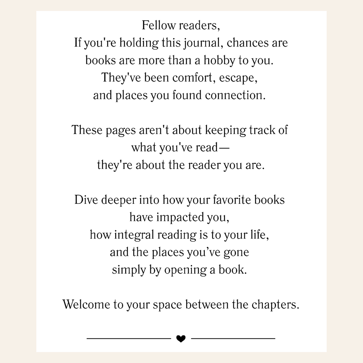 Between the Chapters