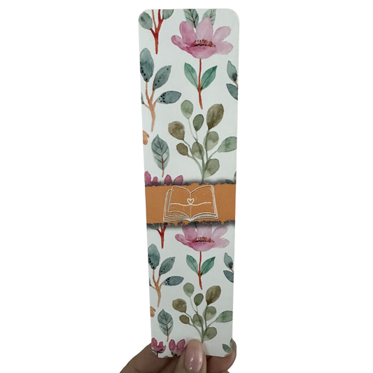 Watercolor Floral Orange Bookmark