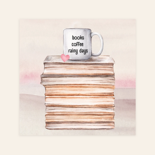 Books, Coffee, Rainy Days... Sticker