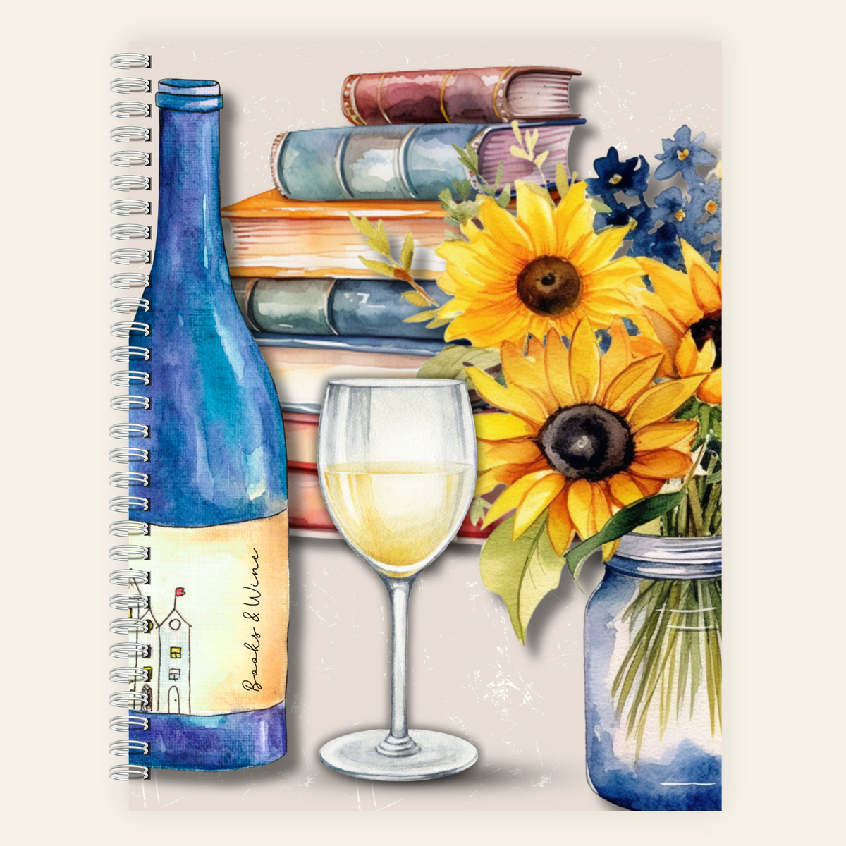 Books & Wine (White)