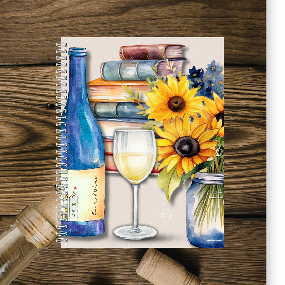 Books & Wine (White)