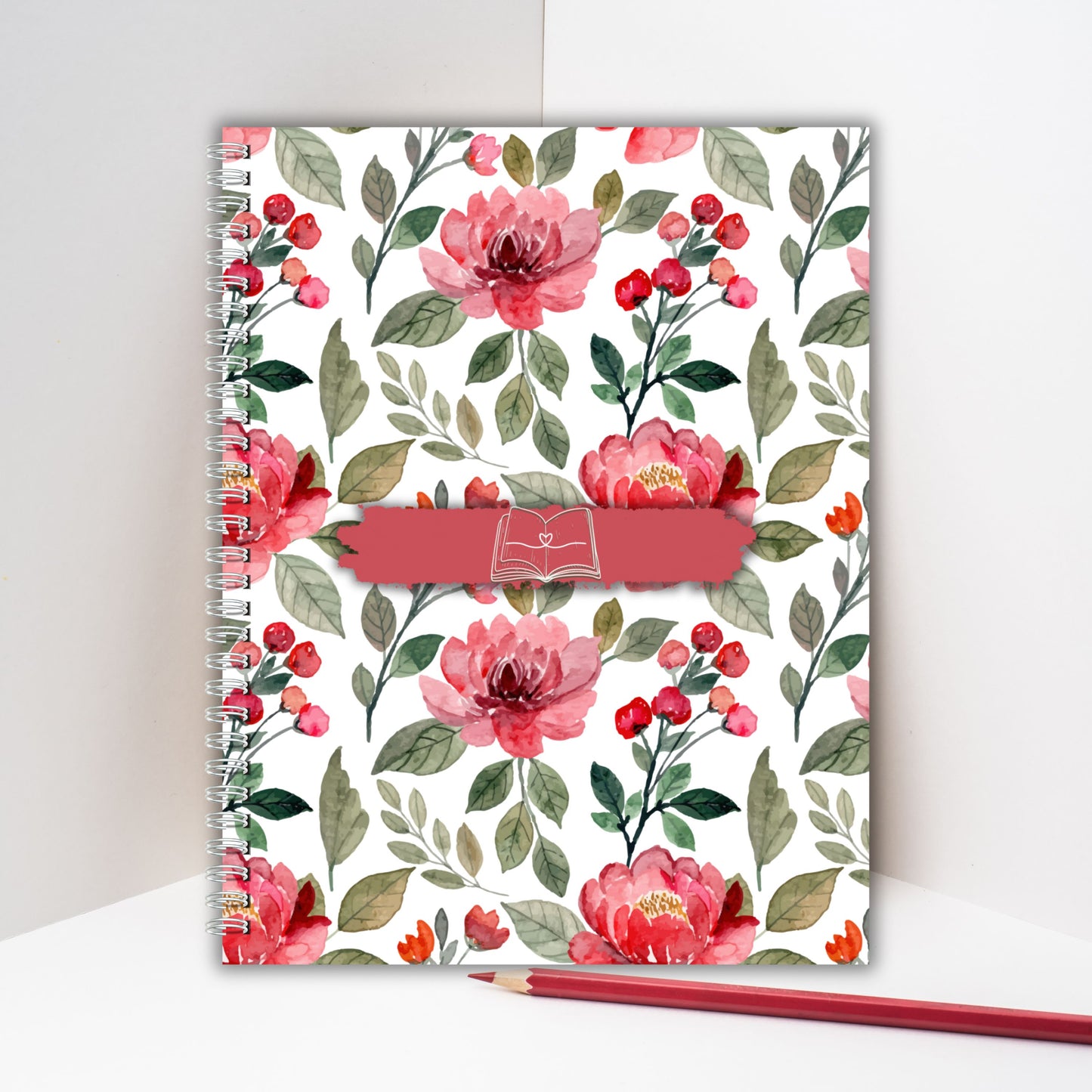 Watercolor Floral Rose Bookmark
