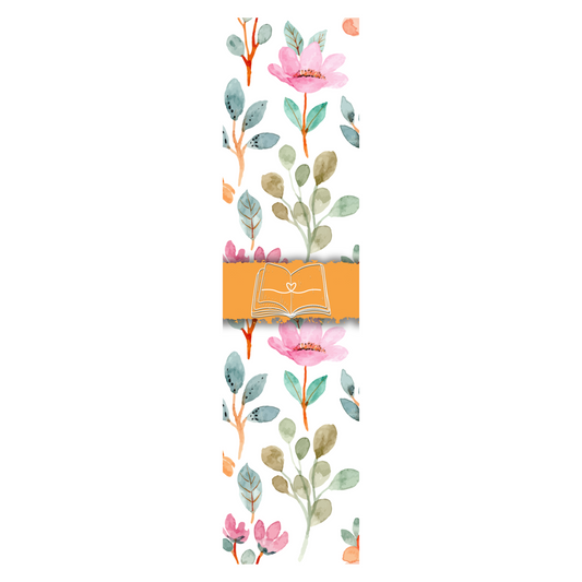 Watercolor Floral Orange Bookmark