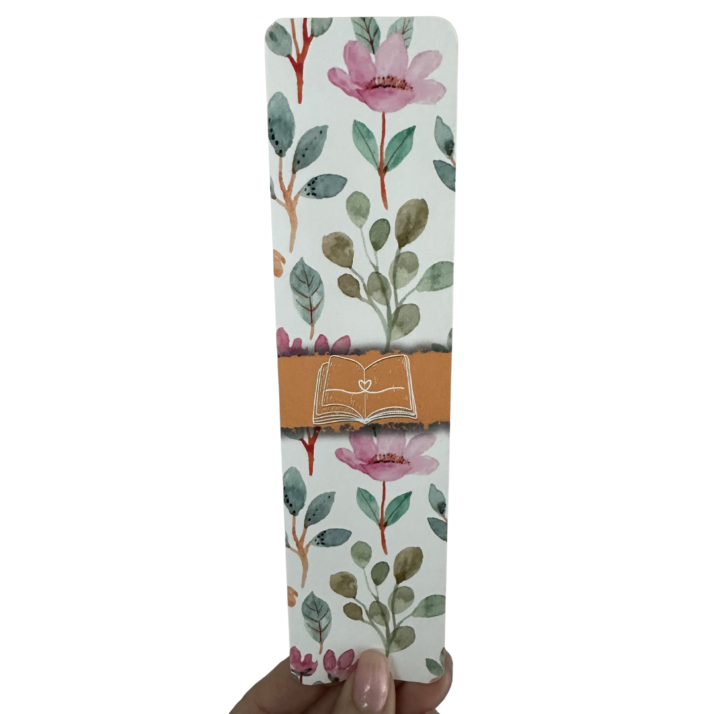 Watercolor Floral Orange Bookmark