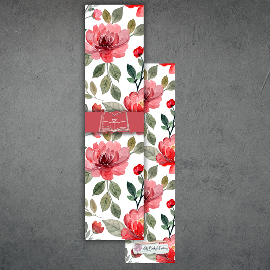 Watercolor Floral Rose Bookmark