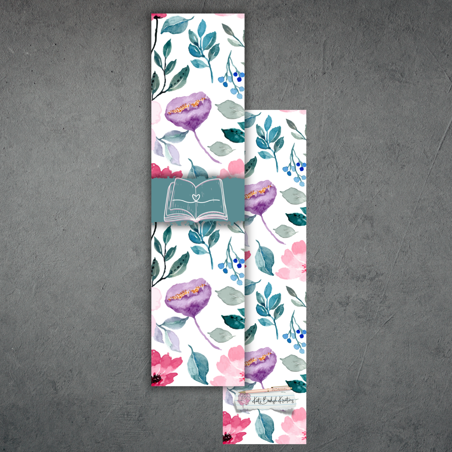 Watercolor Floral - Sage Bookmark