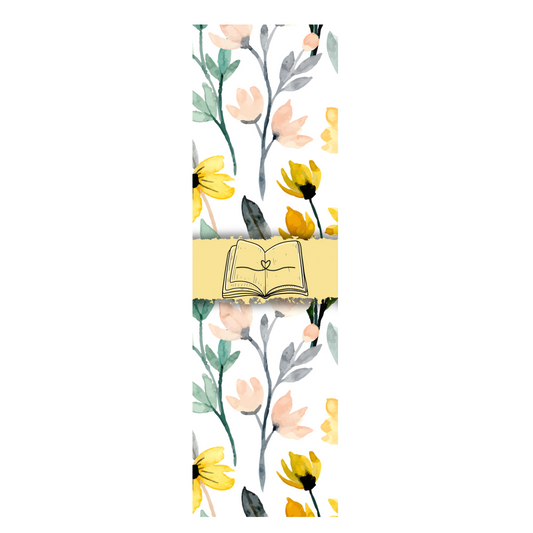 Watercolor Floral Yellow Bookmark