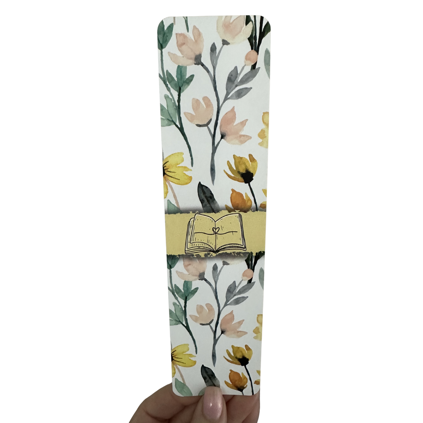 Watercolor Floral Yellow Bookmark